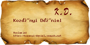 Kozányi Dániel névjegykártya